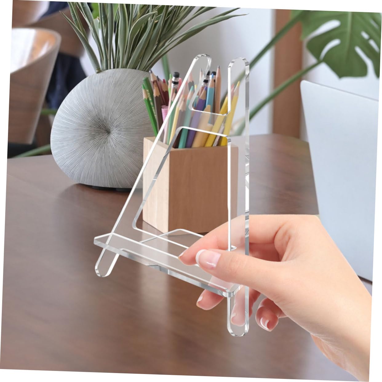 Amazon.co.jp: 2個 透明アクリルフォトフレーム クリアイーゼル